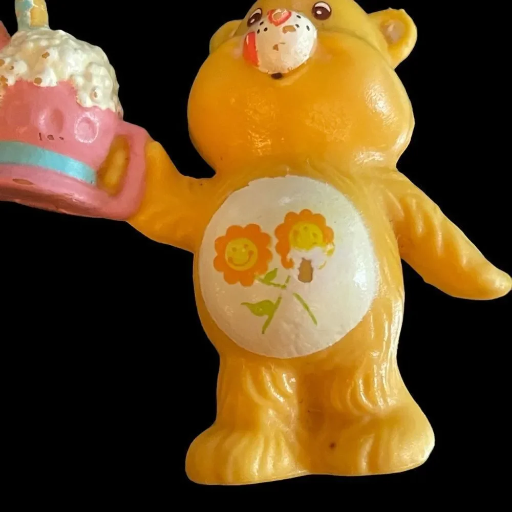 Set of 2 Care Bears Mini Figurines Wish Bear Friendship Bear